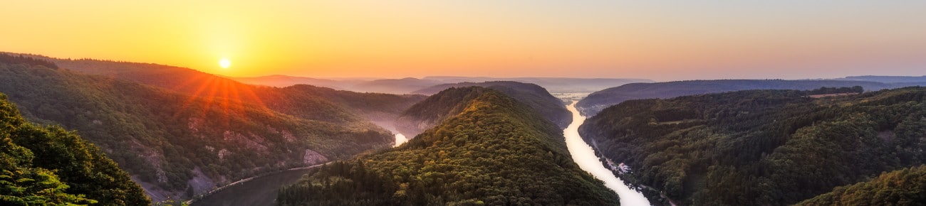 Sonnenaufgang an der Saarschleife