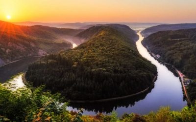 Sonnenaufgang an der Saarschleife